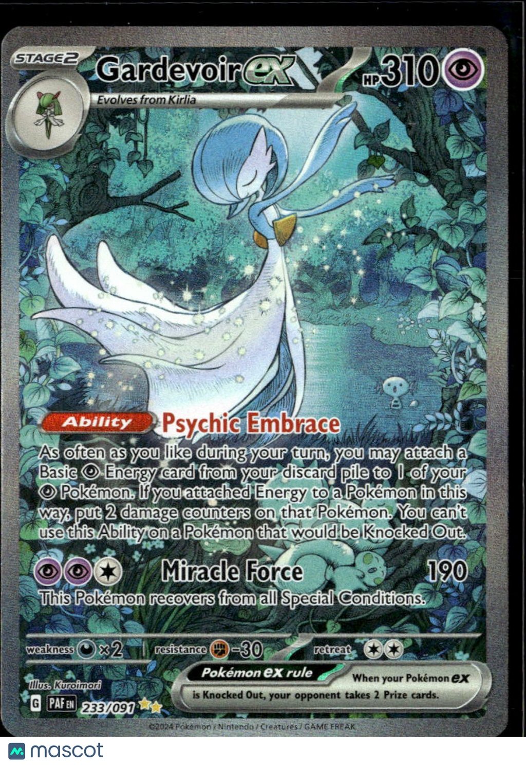 Gardevoir EX 2024 Paldean Fates Holo Secret Rare SAR #233/91