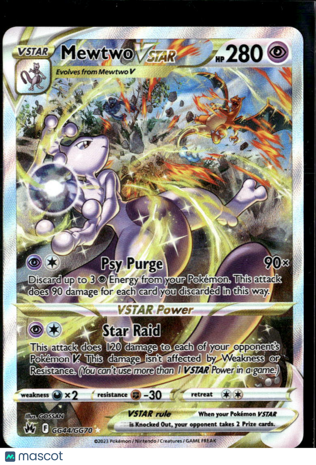 Mewtwo VSTAR 2023 Crown Zenith Holo Rare SAR #GG44/GG70