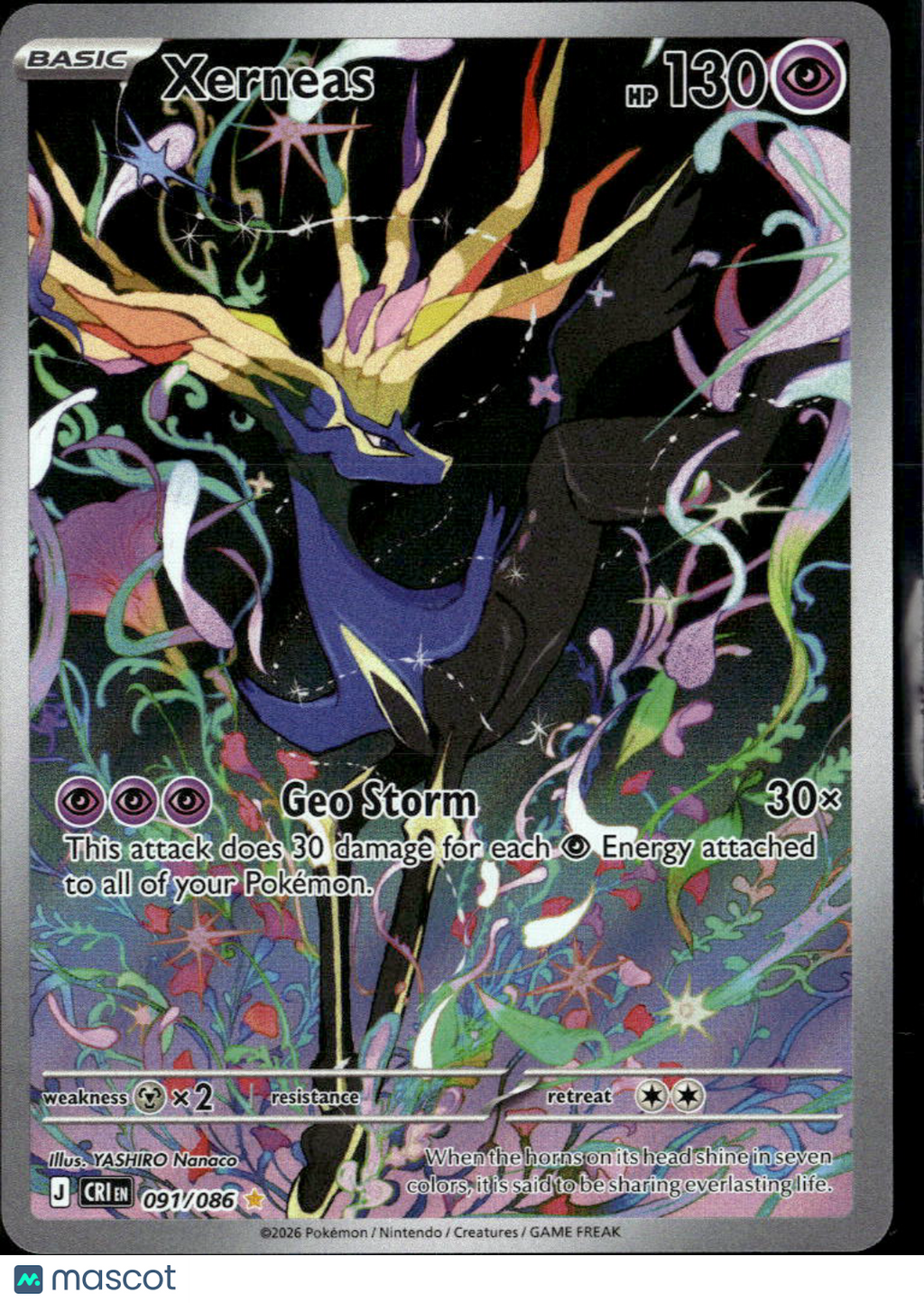 Xerneas 2026 Chaos Rising Holo Secret Rare #91/86