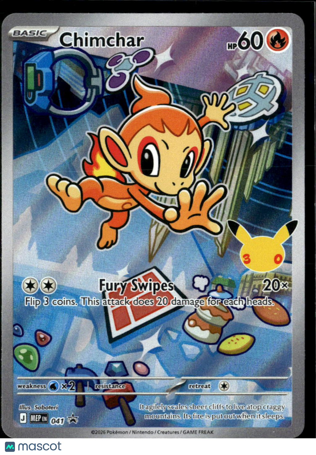 Chimchar Mega Evolution Holo Black Star Promo #MEP EN 041