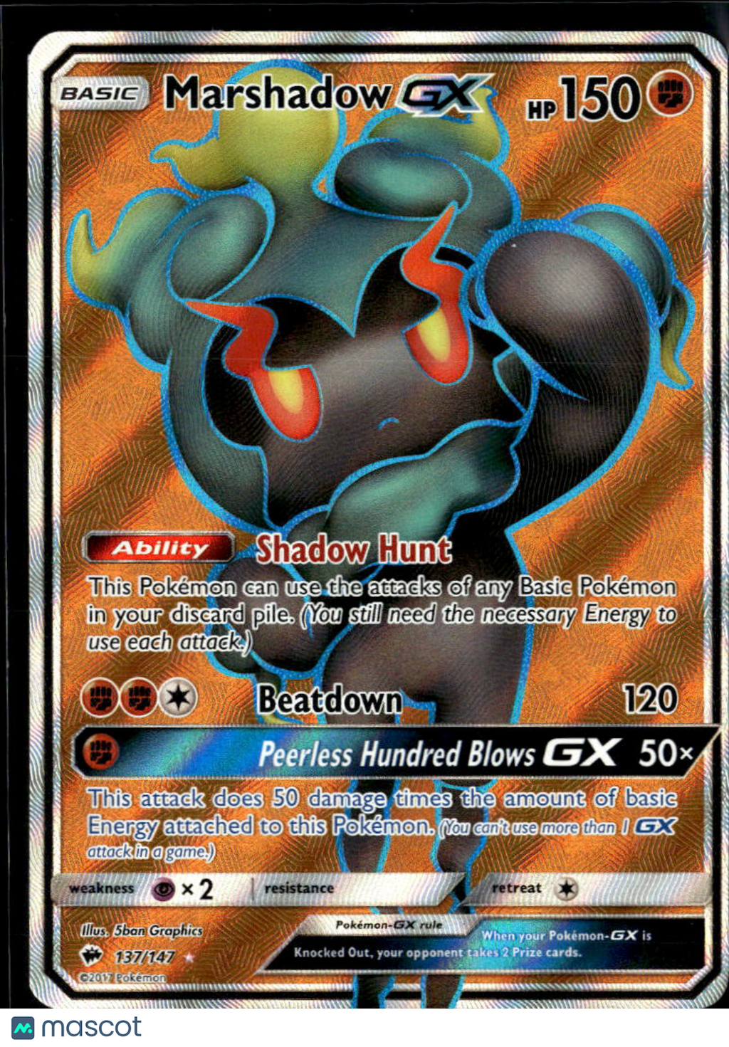 Marshadow GX 2017 Burning Shadows Holo Ultra Rare FA #137/147