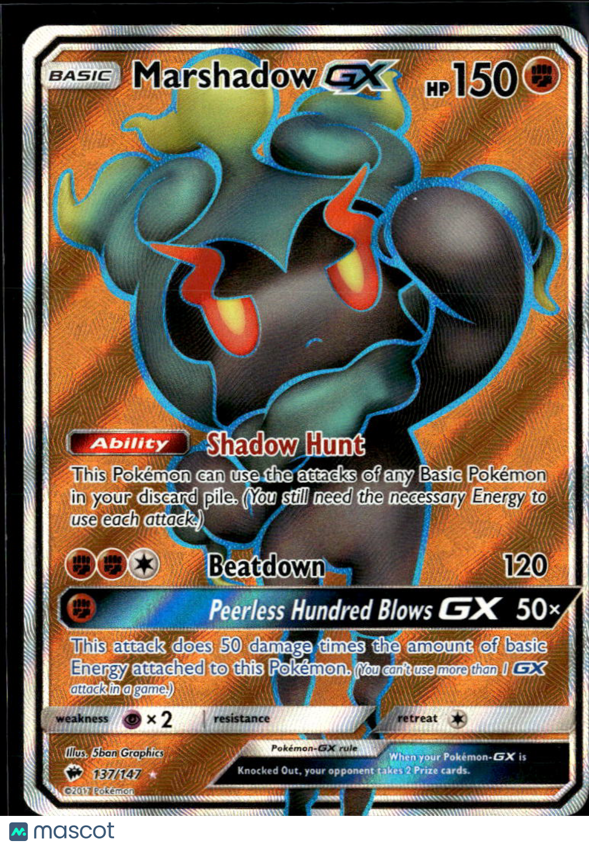 Marshadow GX 2017 Burning Shadows Holo Ultra Rare FA #137/147