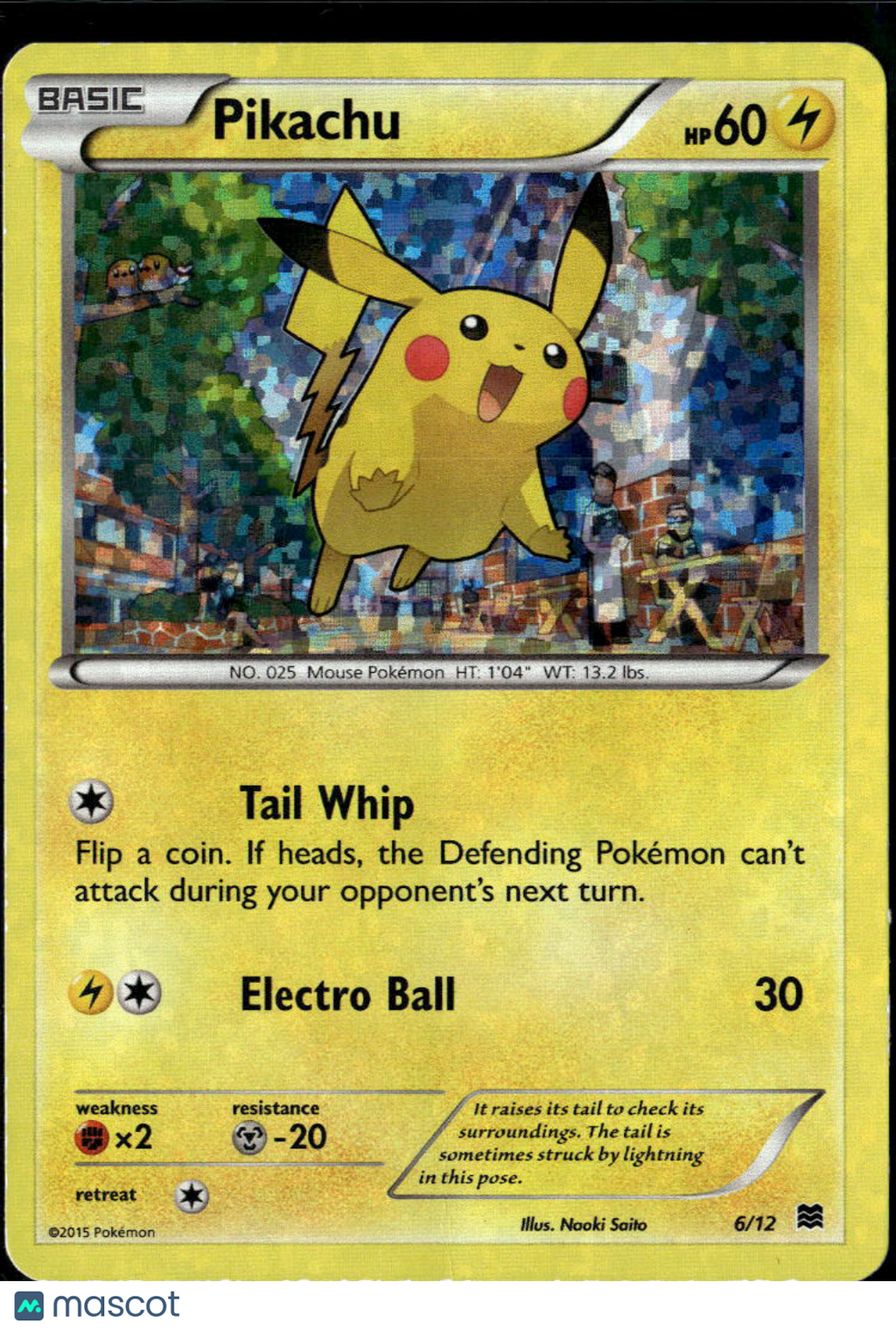 Pikachu 2015 McDonald's Collection Holo #6/12