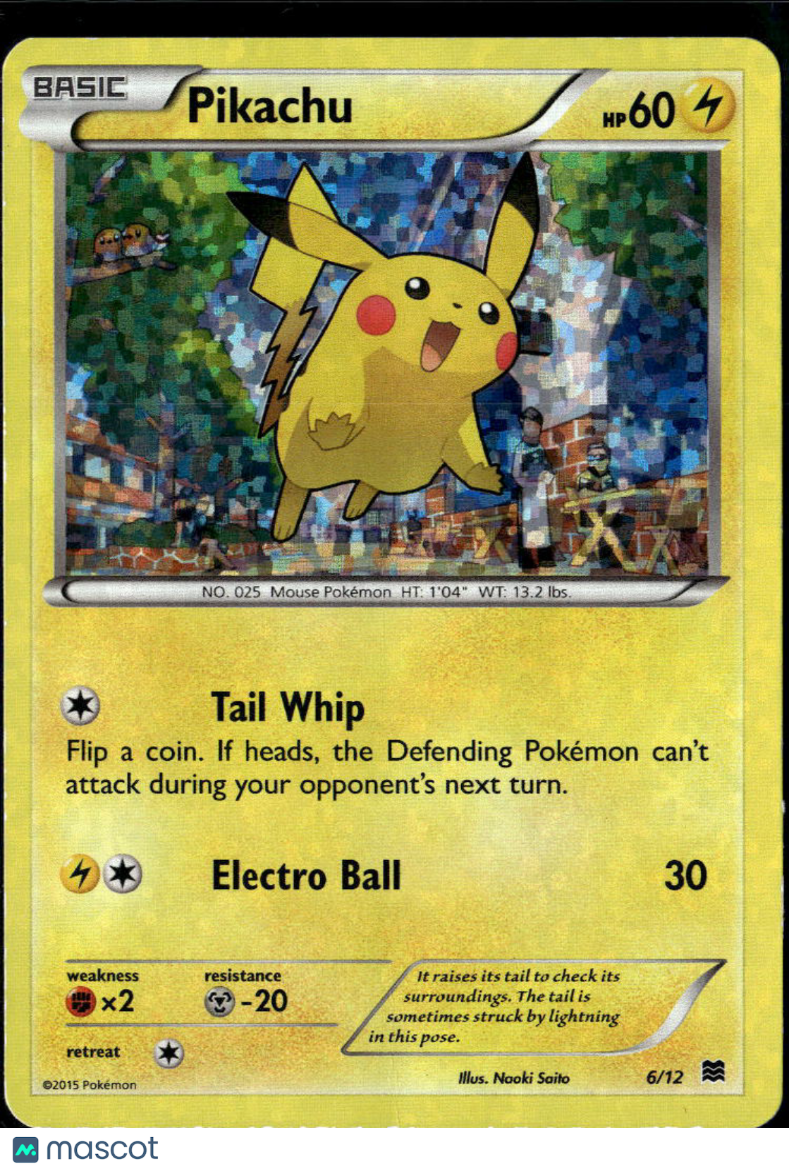 Pikachu 2015 McDonald's Collection Holo #6/12