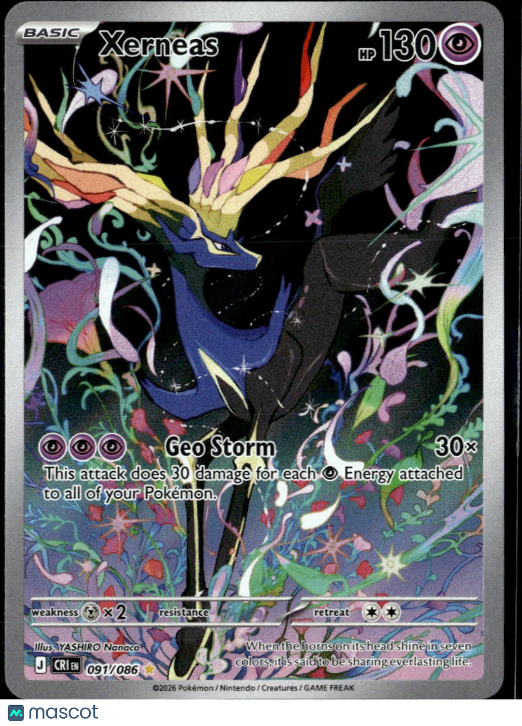 Xerneas 2026 Chaos Rising Holo Secret Rare #91/86