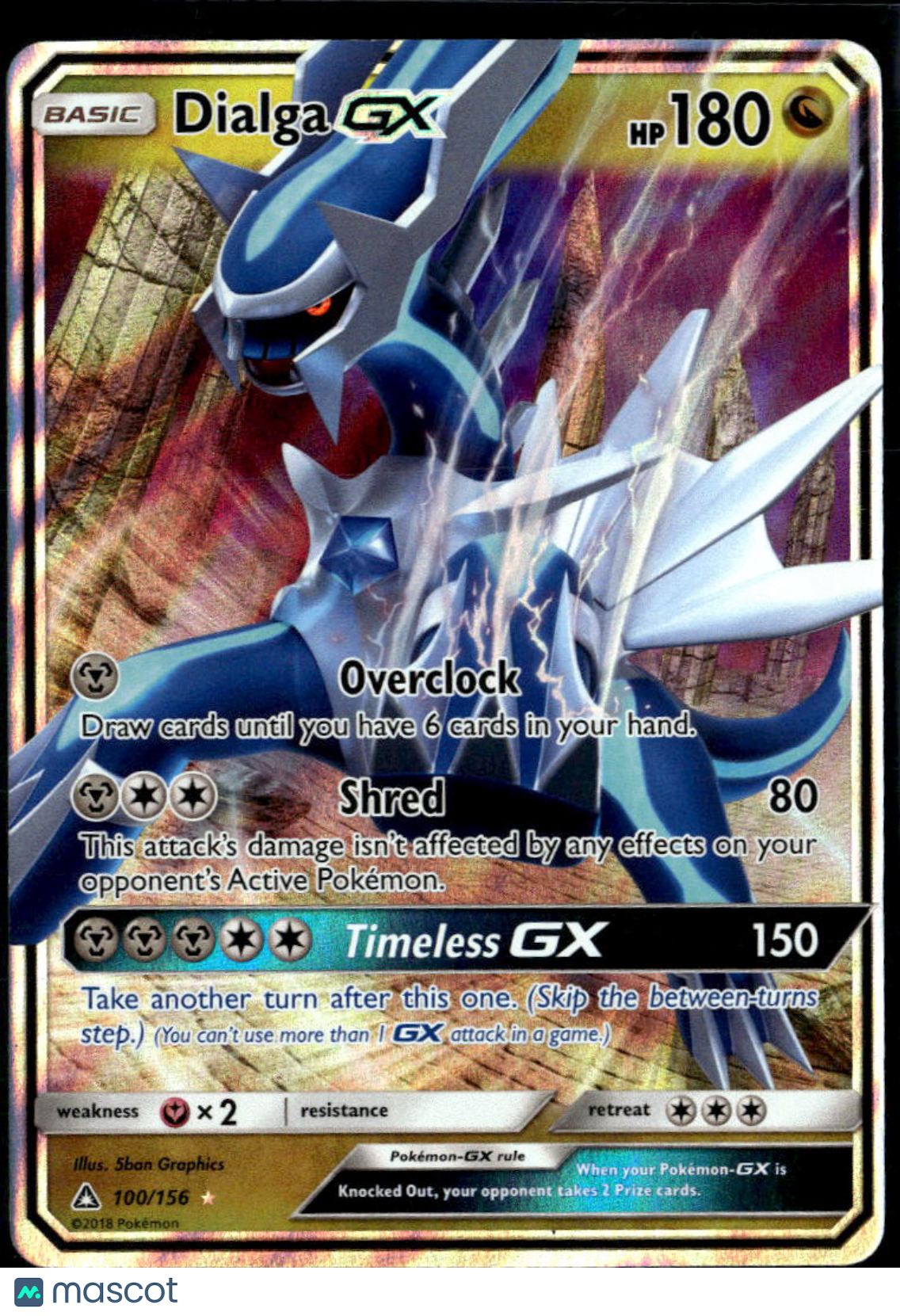 Dialga GX 2018 Ultra Prism Holo Rare #100/156