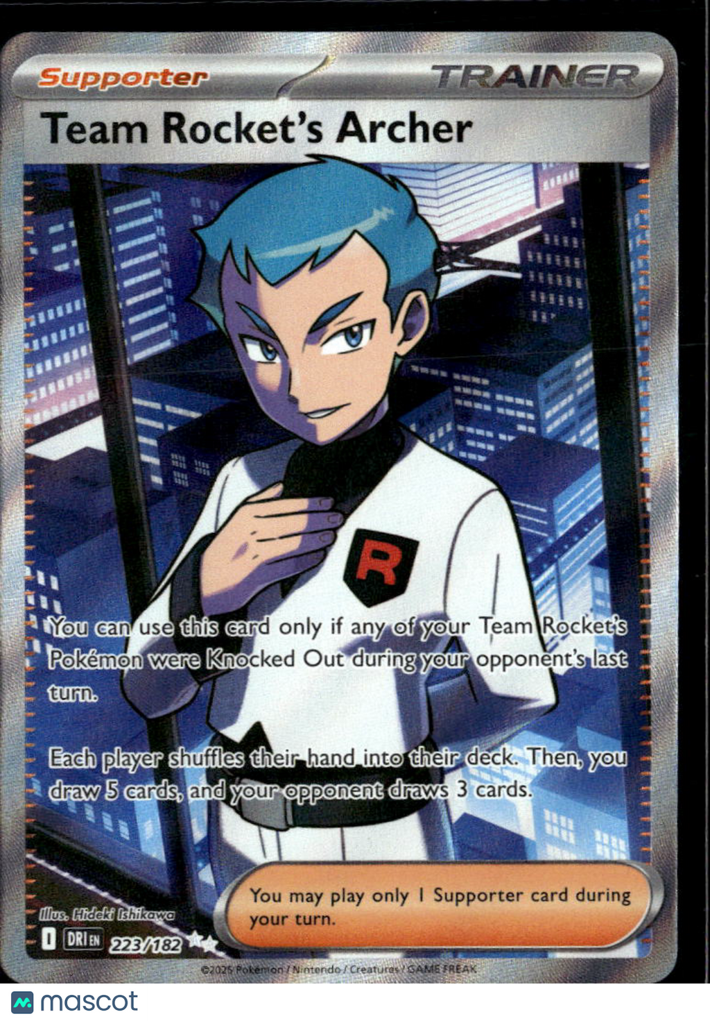 Team Rocket's Archer 2025 Destined Rivals Holo Secret Rare SR FA #223/182