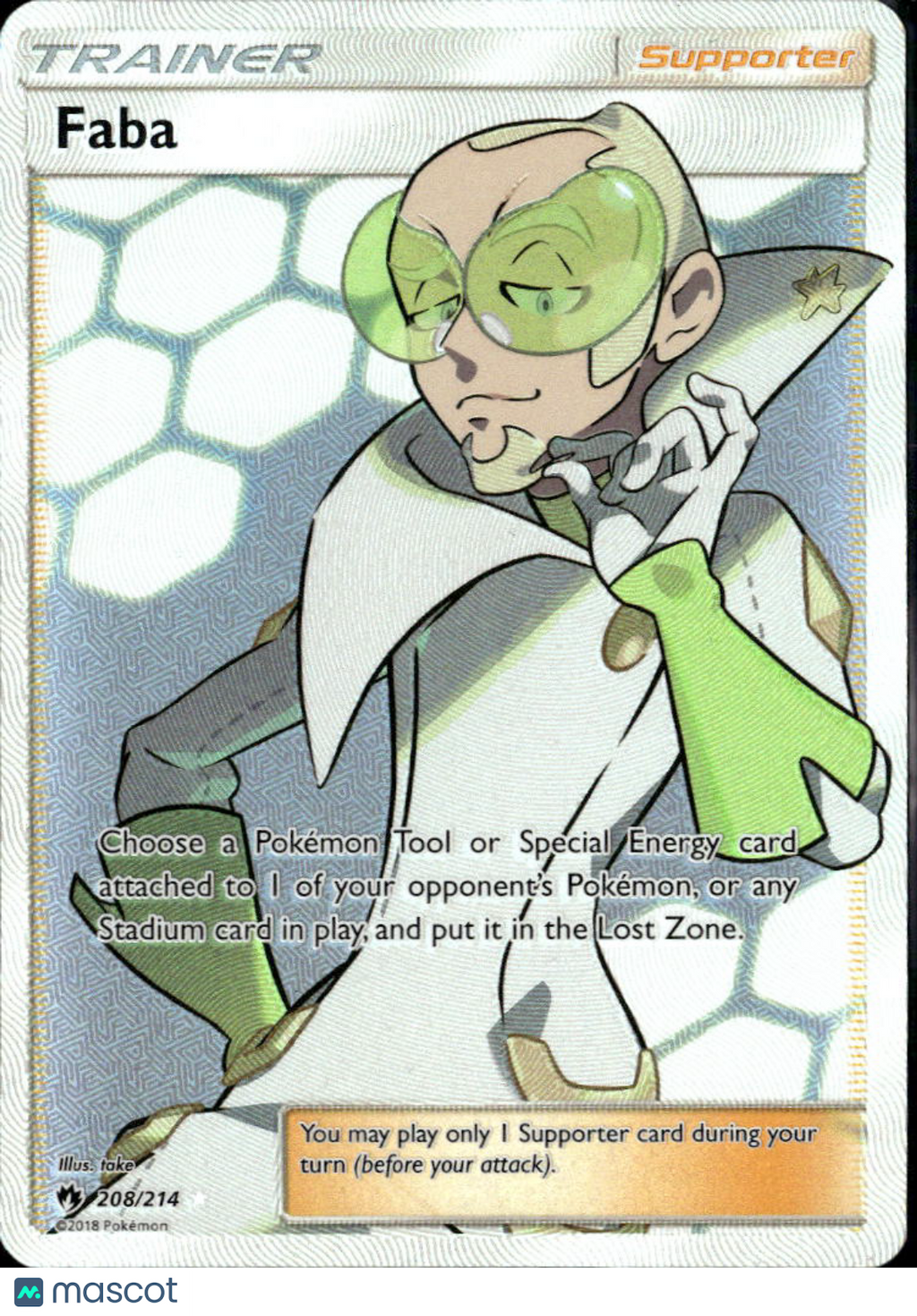 Faba 2018 Lost Thunder Holo Ultra Rare #208/214