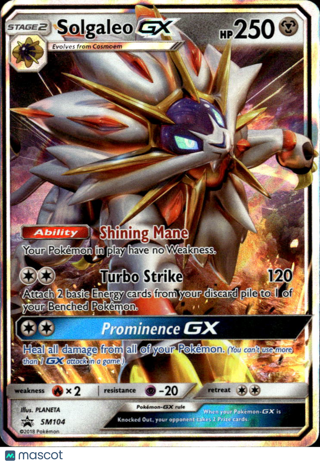 Solgaleo GX 2018 Sun & Moon Promos Holo Black Star Promo FA #SM104