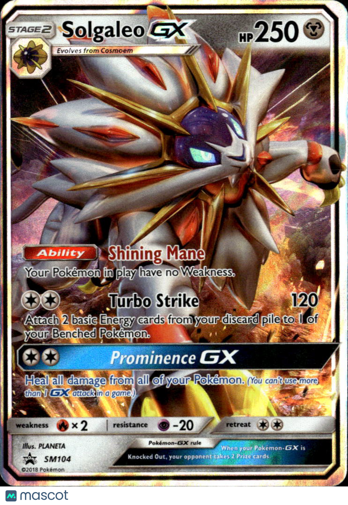 Solgaleo GX 2018 Sun & Moon Promos Holo Black Star Promo FA #SM104