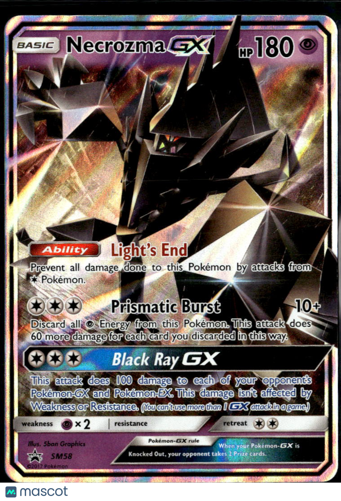 Necrozma GX 2017 Sun & Moon Holo Black Star Promo FA #SM58