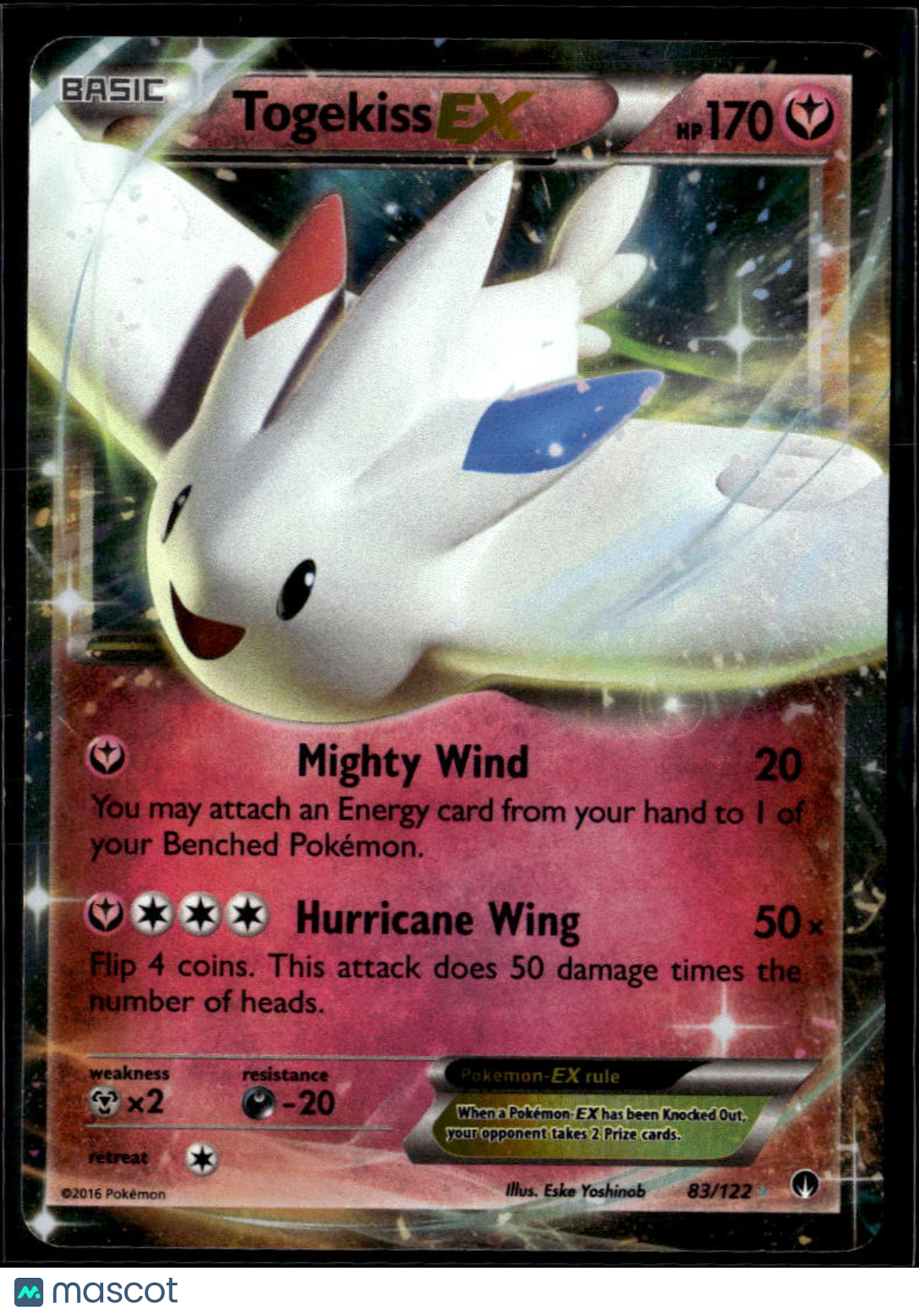 Togekiss EX 2016 Fates Collide Holo Rare #83/122