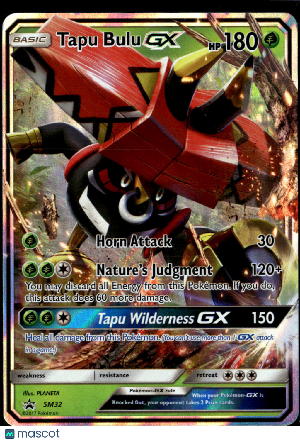 Tapu Bulu GX 2017 Sun & Moon Holo Black Star Promo FA #SM32