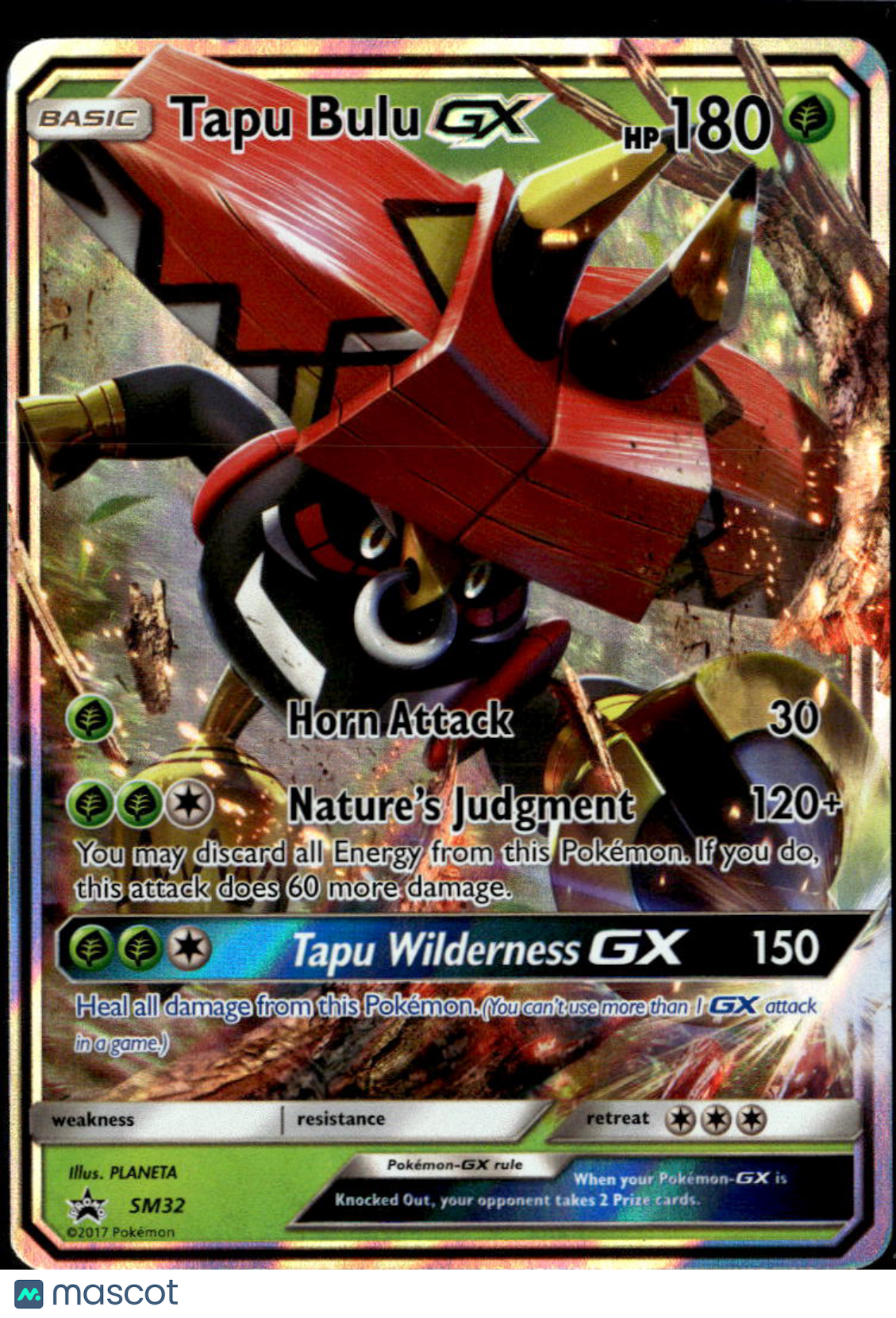 Tapu Bulu GX 2017 Sun & Moon Holo Black Star Promo FA #SM32