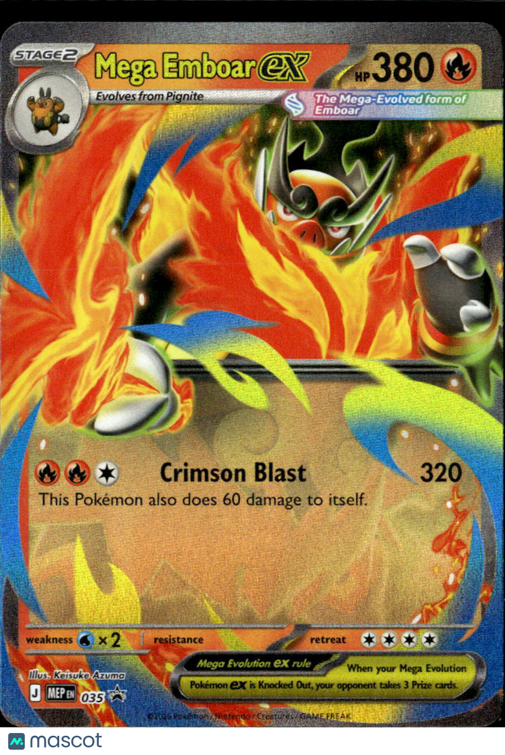 Mega Emboar EX Mega Evolution Holo Black Star Promo FA #MEP EN 035