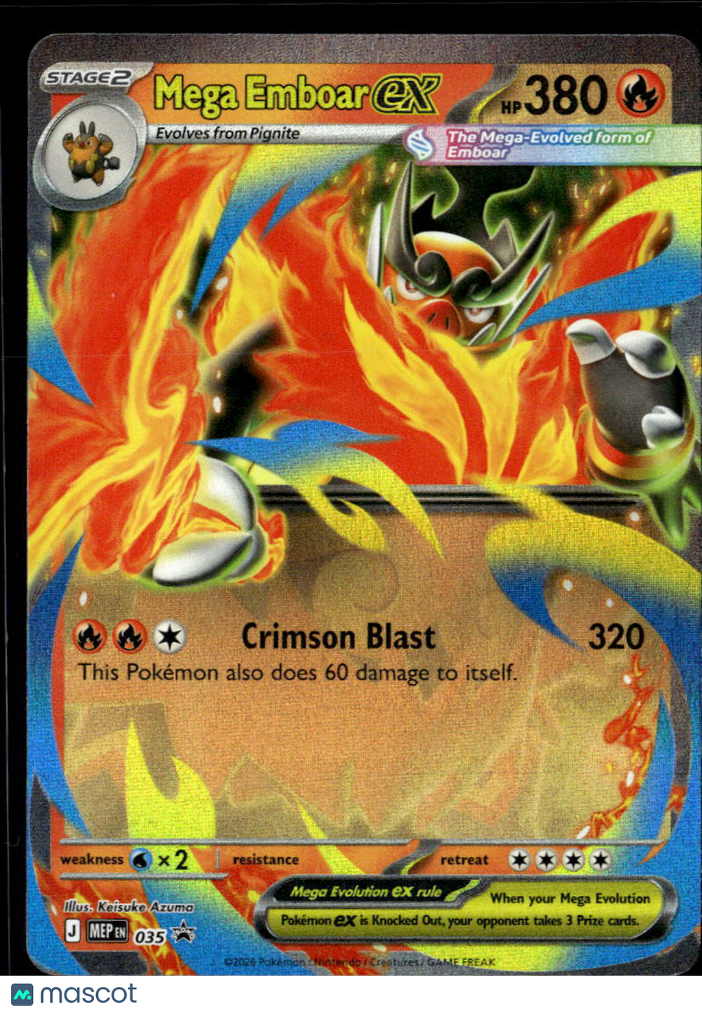 Mega Emboar EX 2025 Mega Evolution Holo Black Star Promo #035