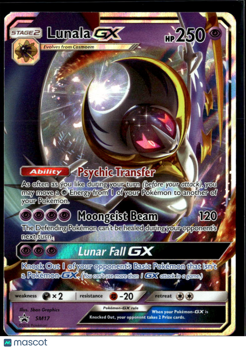 Lunala GX Sun & Moon Holo Black Star Promo #SM17