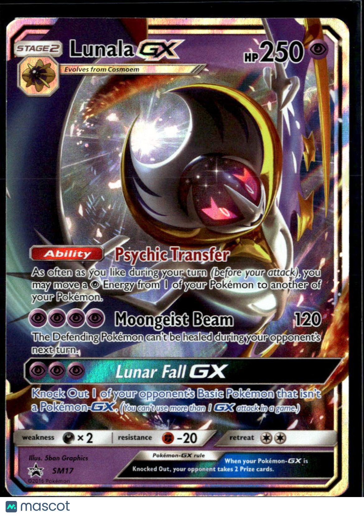 Lunala GX Sun & Moon Holo Black Star Promo #SM17