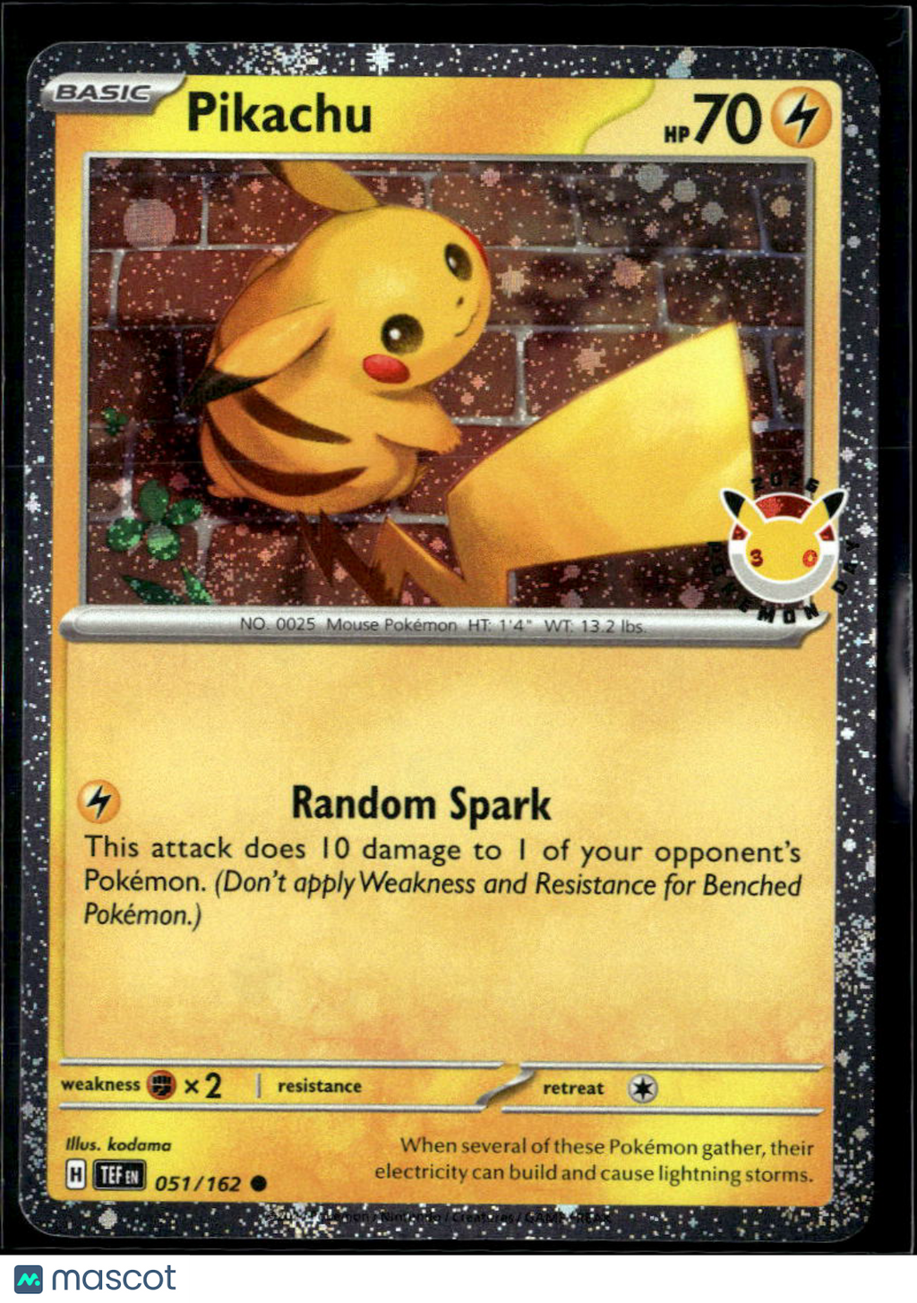 Pikachu 2024 Temporal Forces Holo #51/162