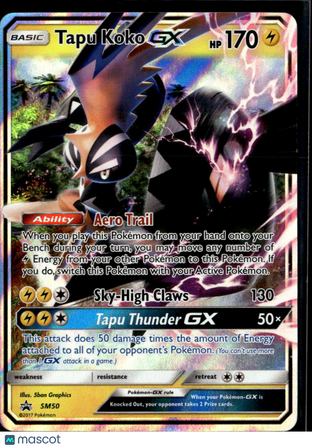 Tapu Koko GX Sun & Moon Holo Black Star Promo #SM50