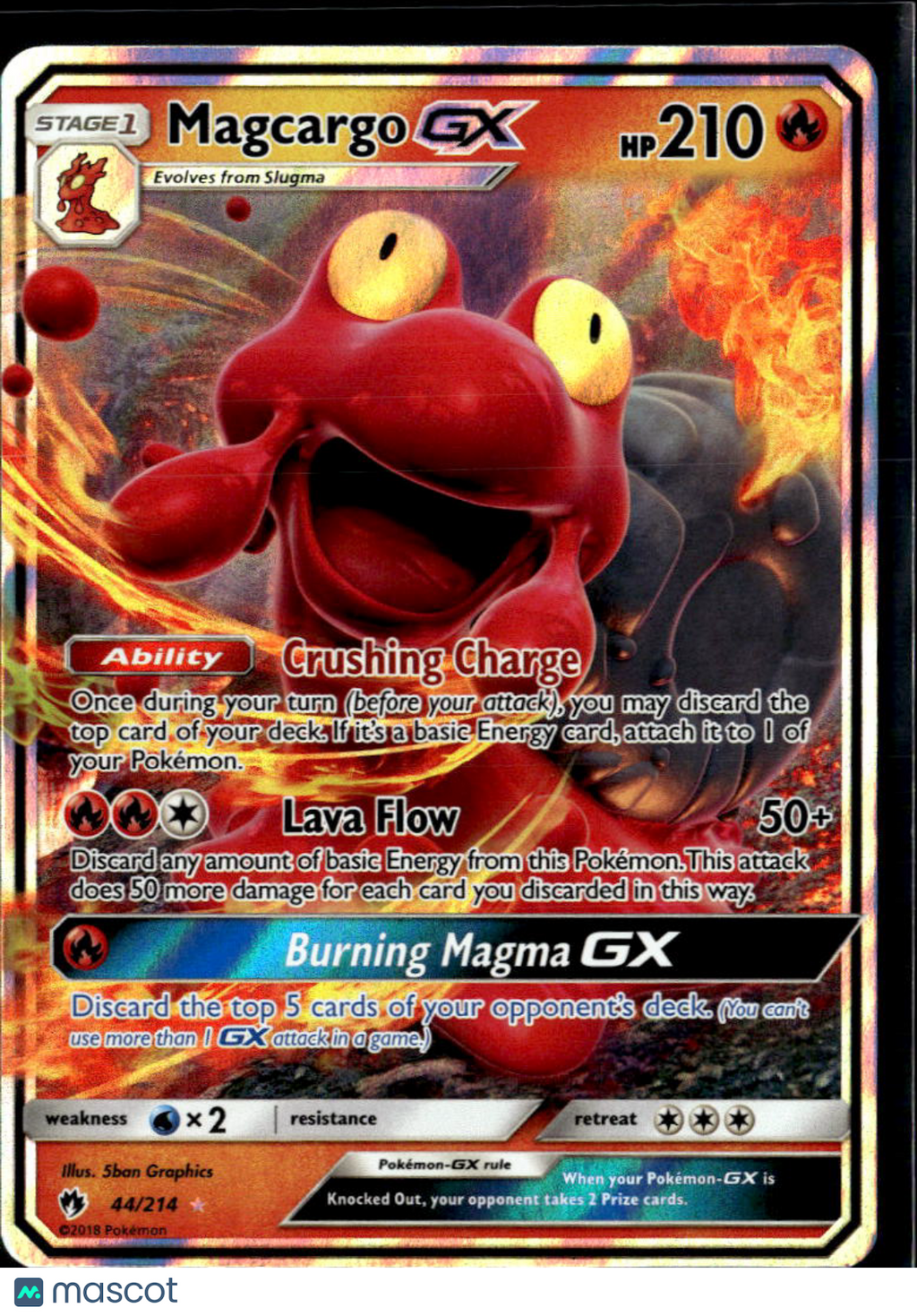 Magcargo GX 2018 Celestial Storm Holo Rare #44/214
