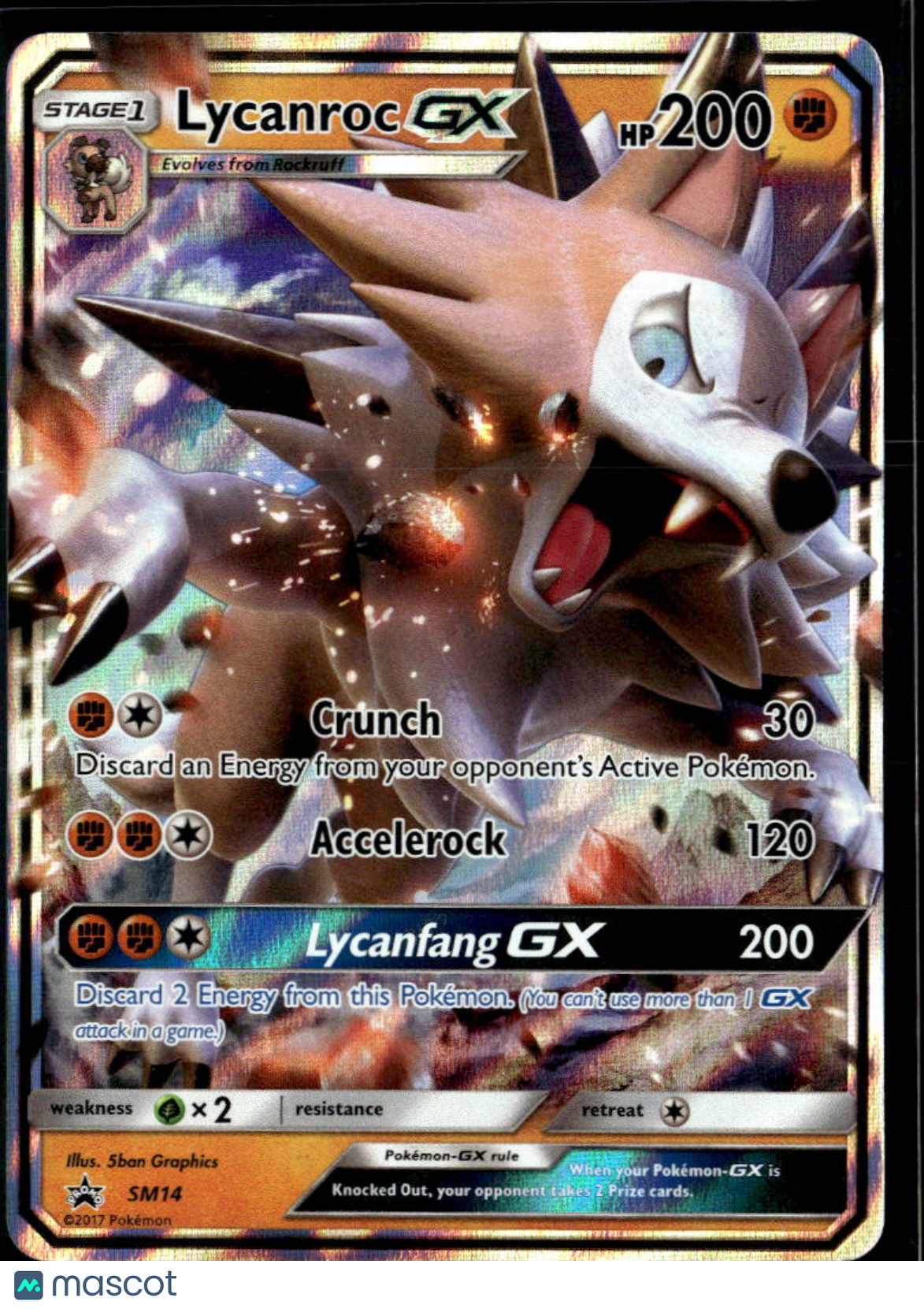 Lycanroc GX 2017 Sun & Moon Holo Black Star Promo #SM14