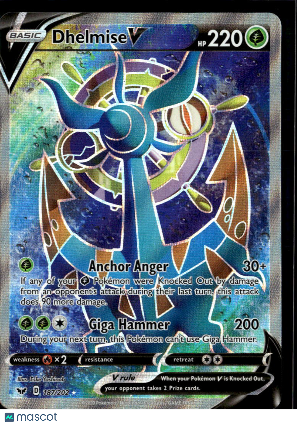 Dhelmise V 2020 Sword & Shield Holo Ultra Rare FA #187/202