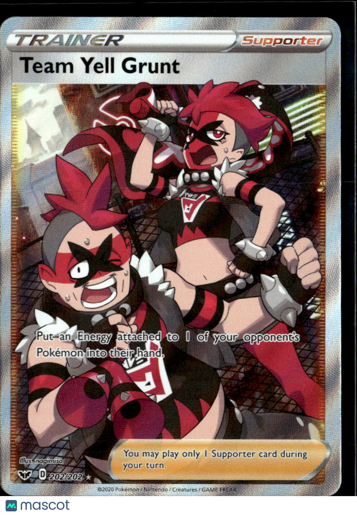 Team Yell Grunt 2020 Sword & Shield Holo Ultra Rare FA #202/202