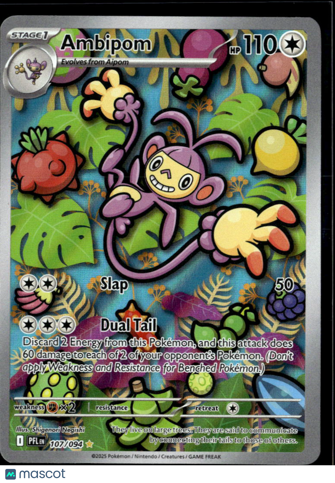Ambipom 2025 Mega Evolution – Phantasmal Flames Holo Secret Rare #107/94