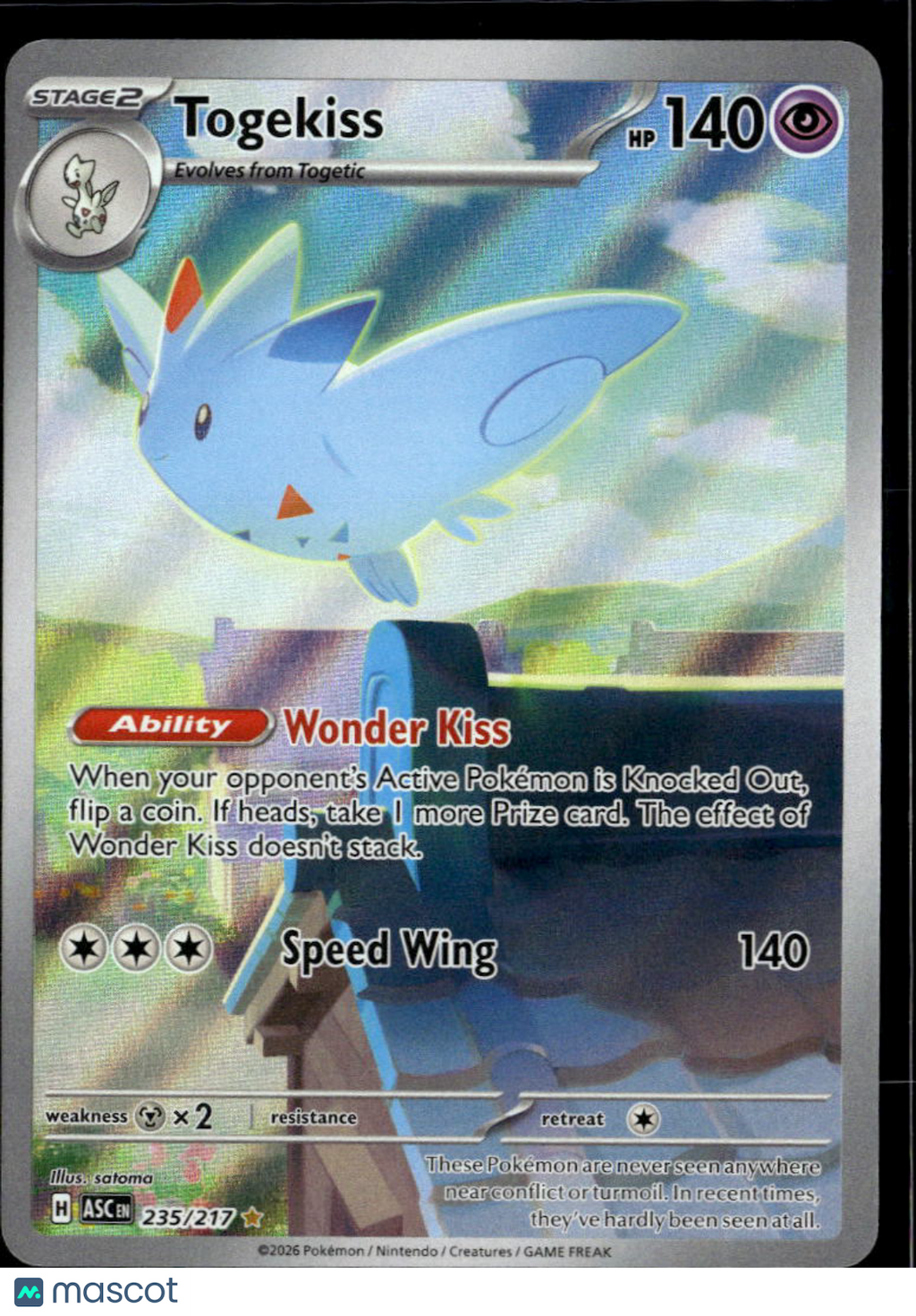 Togekiss 2026 Mega Evolution – Ascended Heroes Holo Secret Rare #235/217