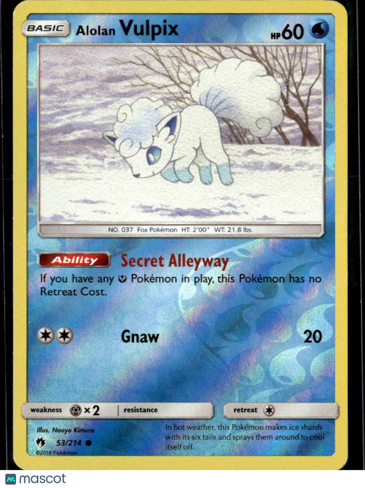 Alolan Vulpix 2018 Lost Thunder Reverse Holo #53/214