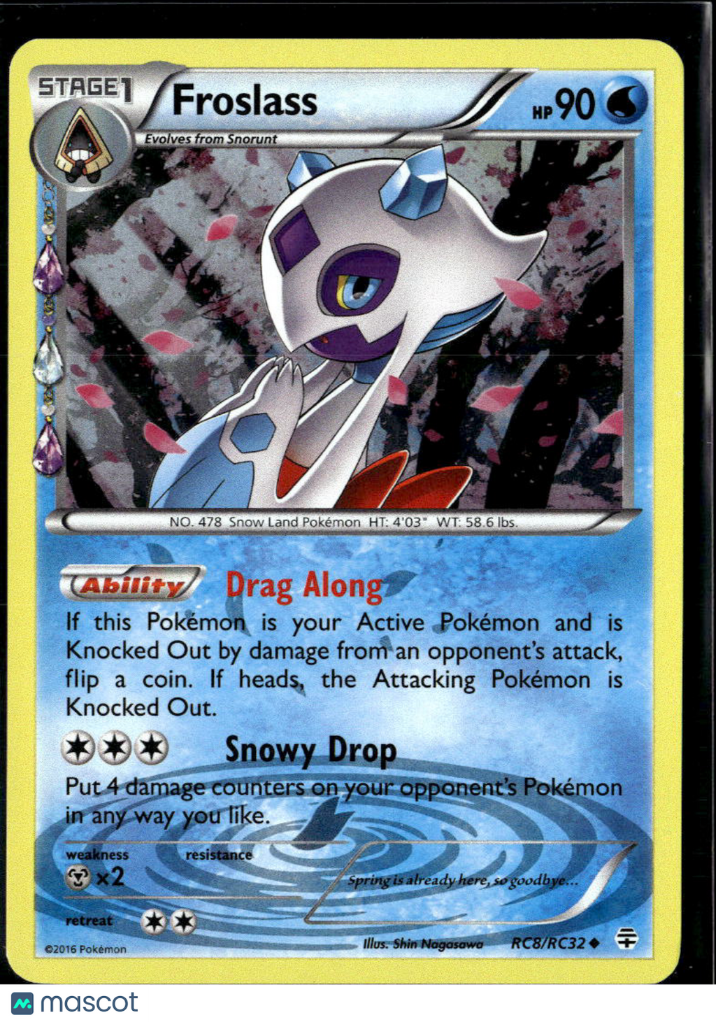 Froslass 2016 Generations Holo Uncommon #RC8/RC32