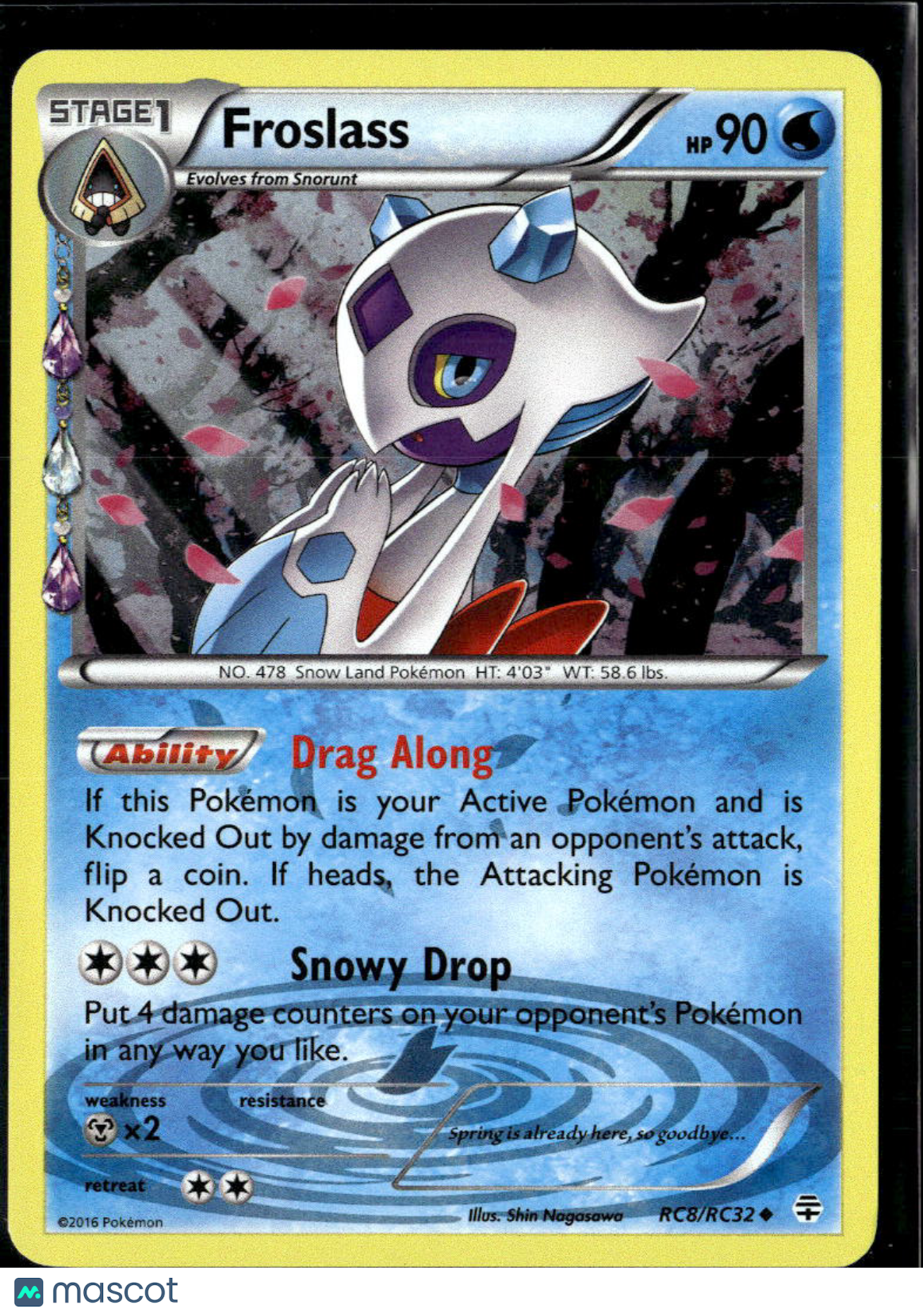 Froslass 2016 Generations Holo Uncommon #RC8/RC32