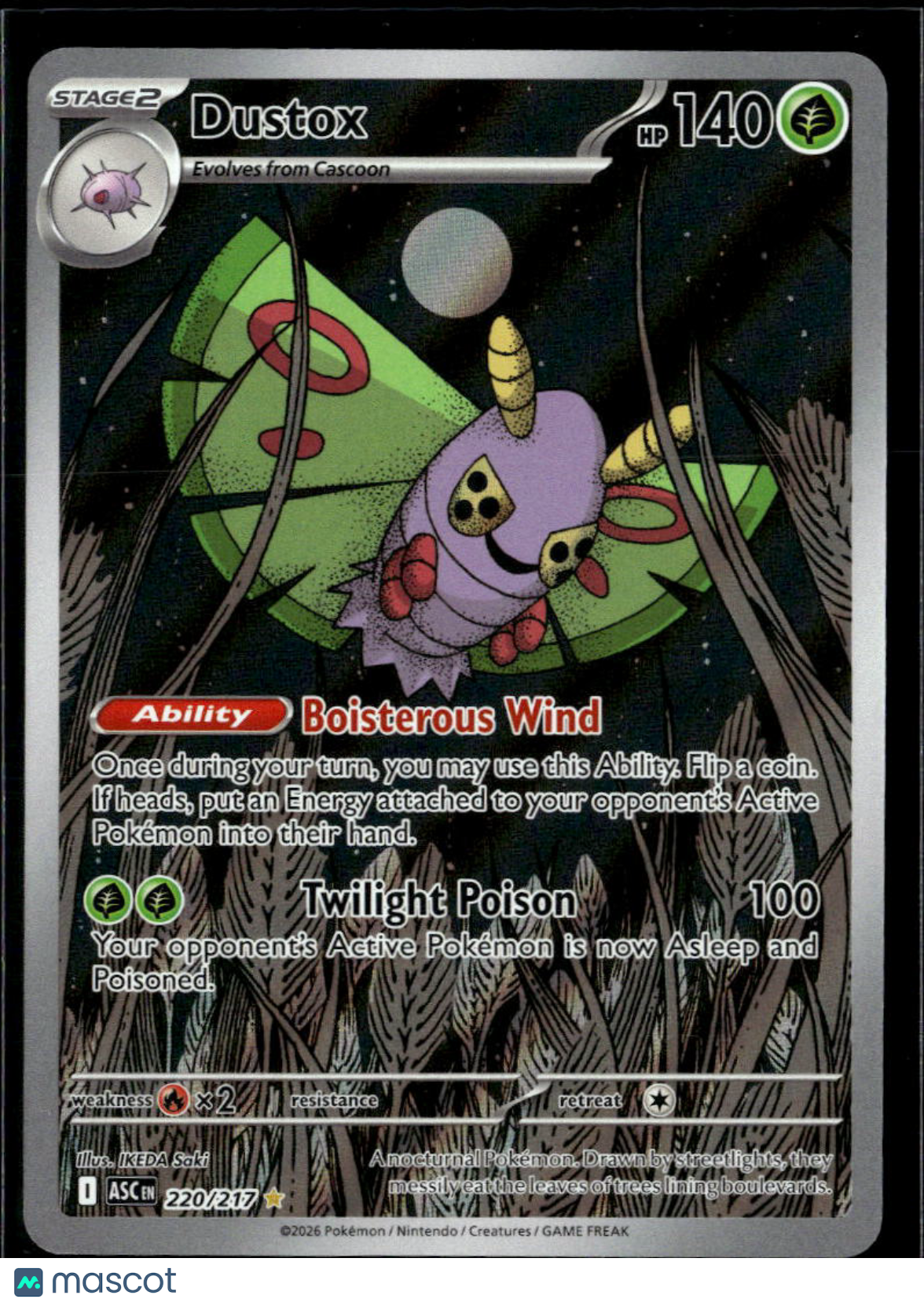 Dustox 2026 Mega Evolution – Ascended Heroes Holo Secret Rare #220/217