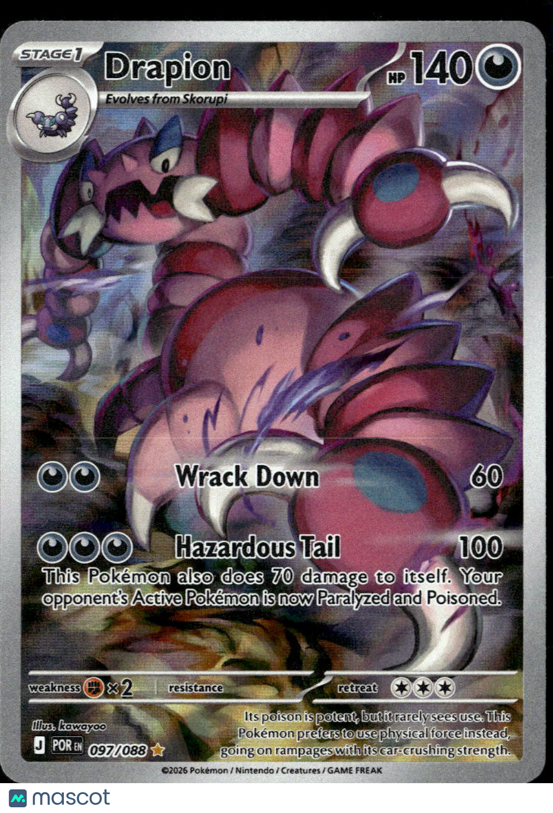 Drapion 2026 Mega Evolution – Perfect Order Holo Secret Rare #97/88