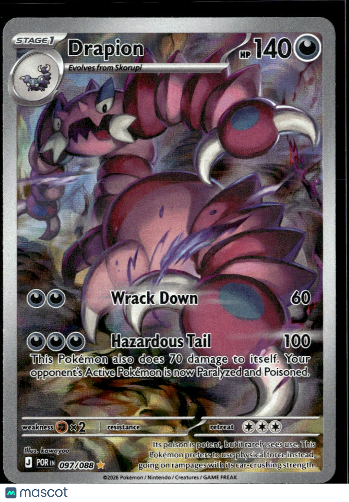Drapion 2026 Mega Evolution – Perfect Order Holo Secret Rare #97/88