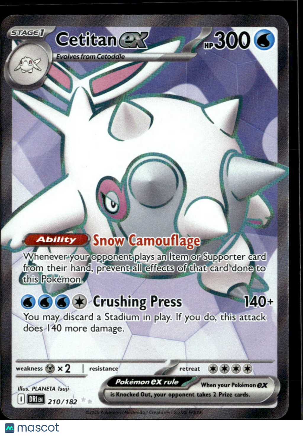 Cetitan EX 2025 Destined Rivals Holo Secret Rare FA #210/182