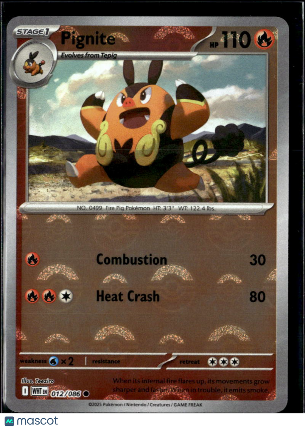 Pignite 2025 White Flare Reverse Holo #12/86