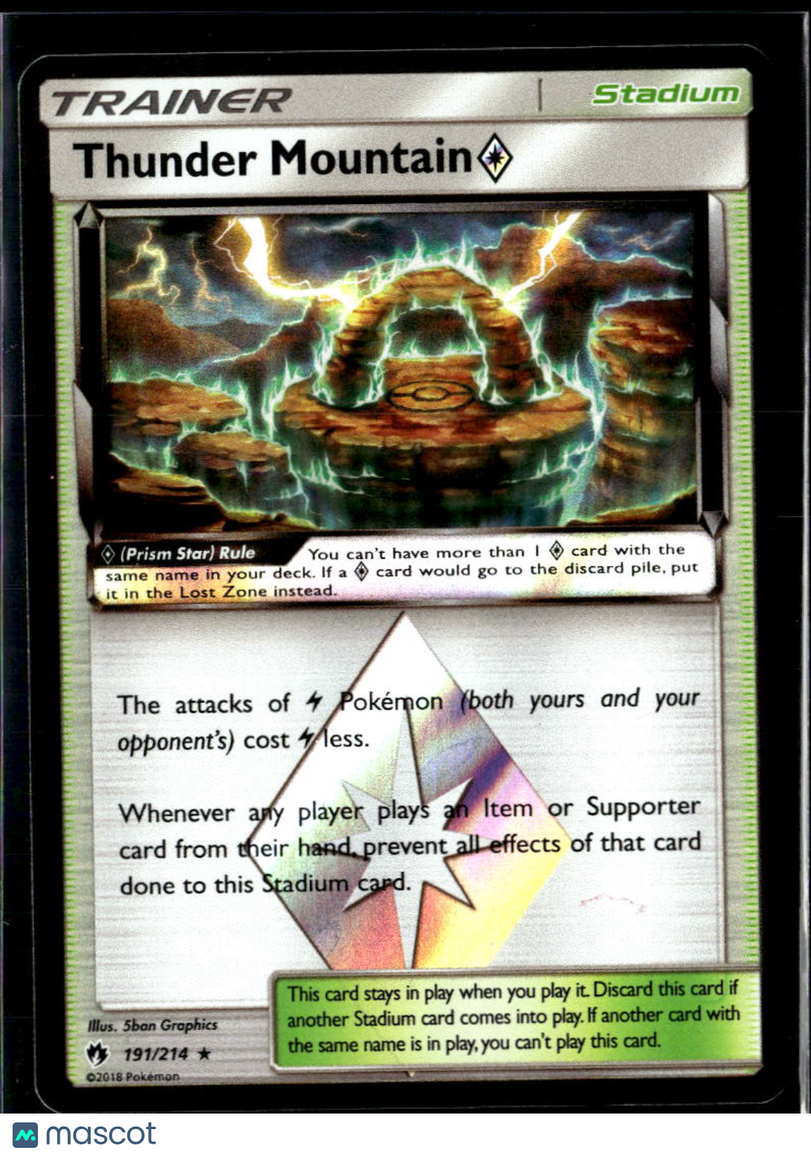 Thunder Mountain ◇ 2018 Lost Thunder Holo Rare #191/214