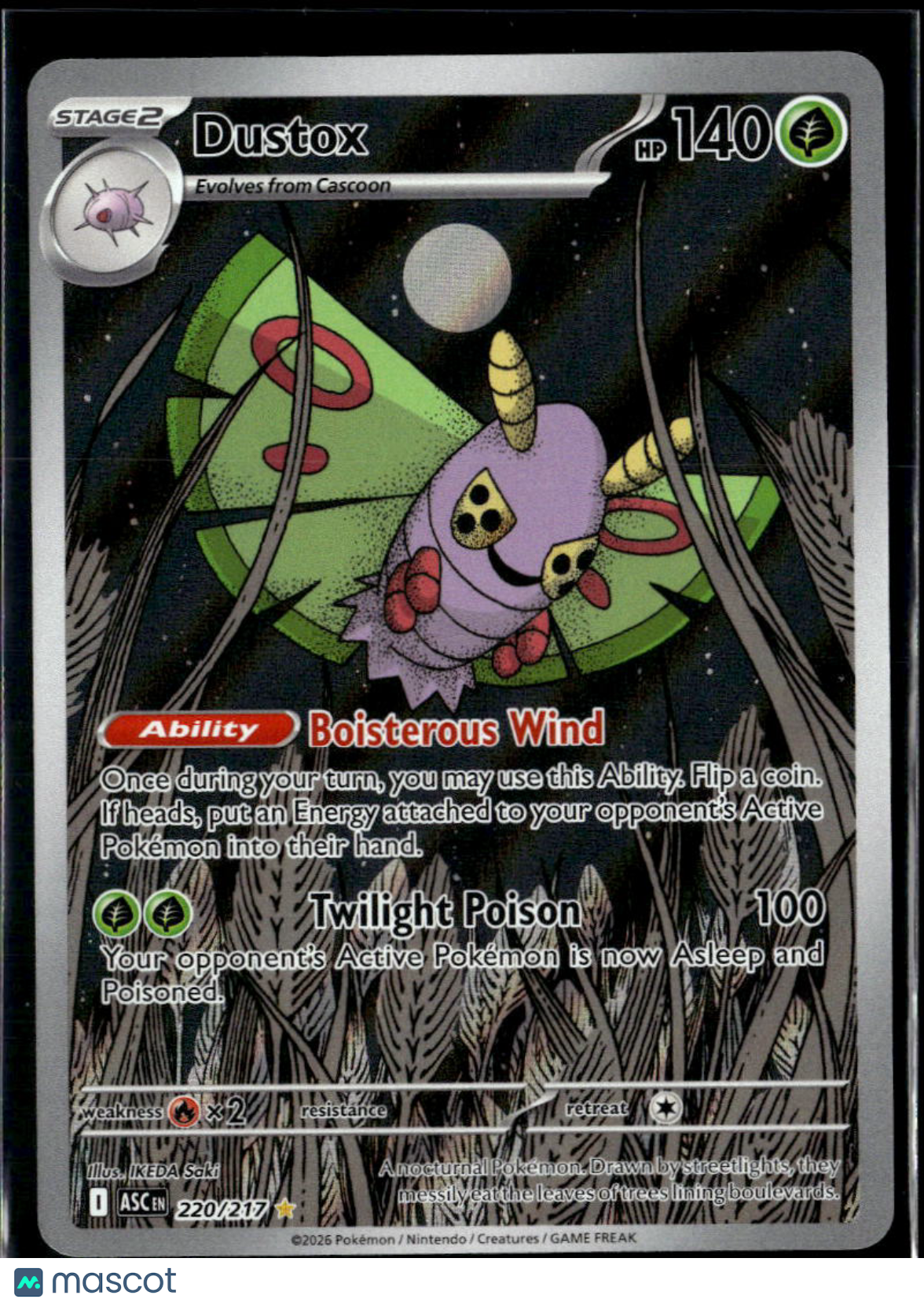 Dustox 2026 Mega Evolution – Ascended Heroes Holo Secret Rare #220/217