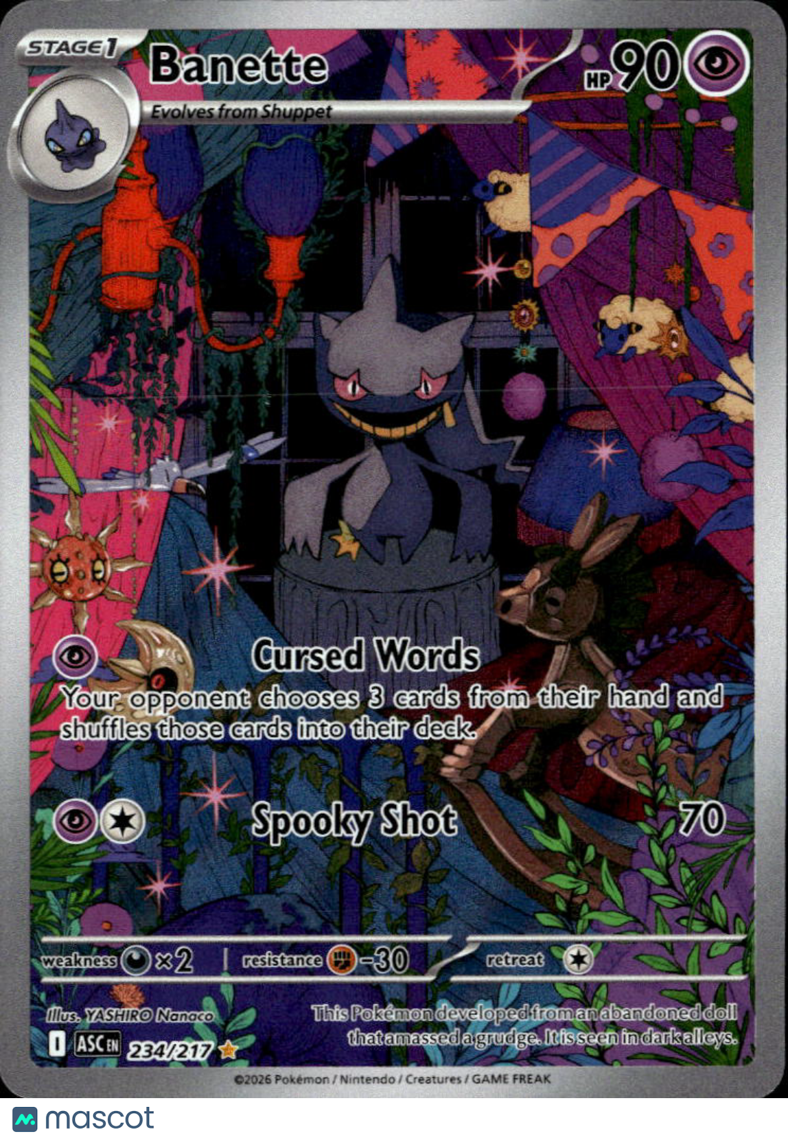 Banette 2026 Mega Evolution – Ascended Heroes Holo Secret Rare #234/217