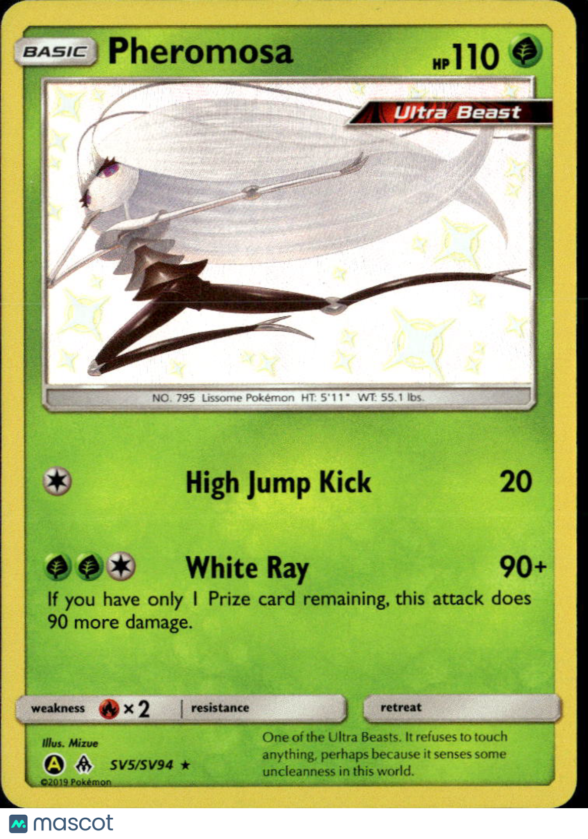 Pheromosa 2019 Hidden Fates Holo Rare #SV5/SV94