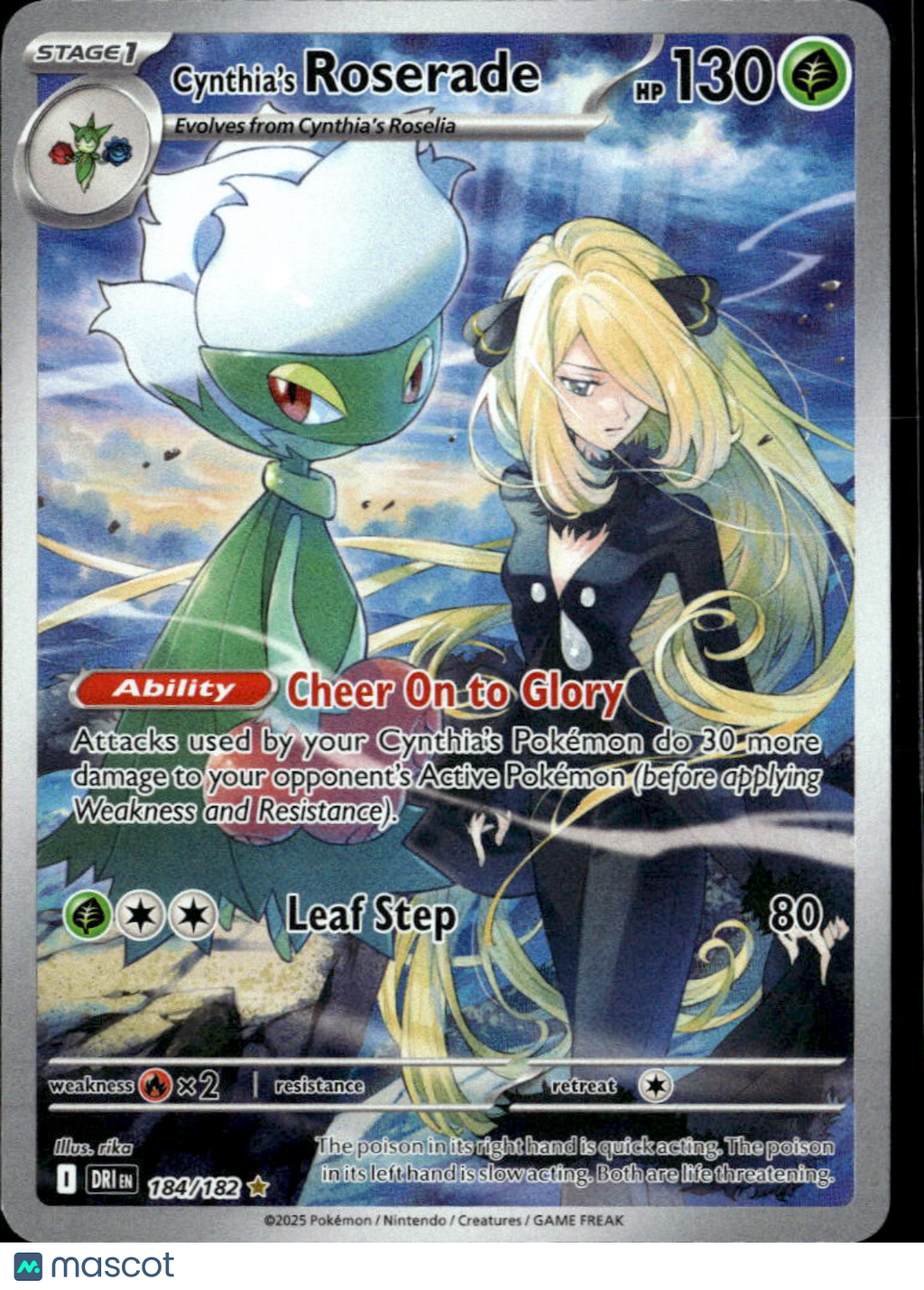 Cynthia's Roserade 2025 Destined Rivals Holo Secret Rare #184/182