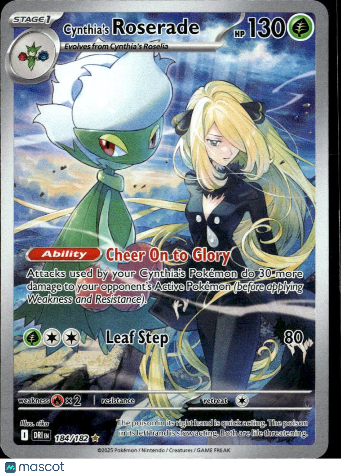 Cynthia's Roserade 2025 Destined Rivals Holo Secret Rare #184/182