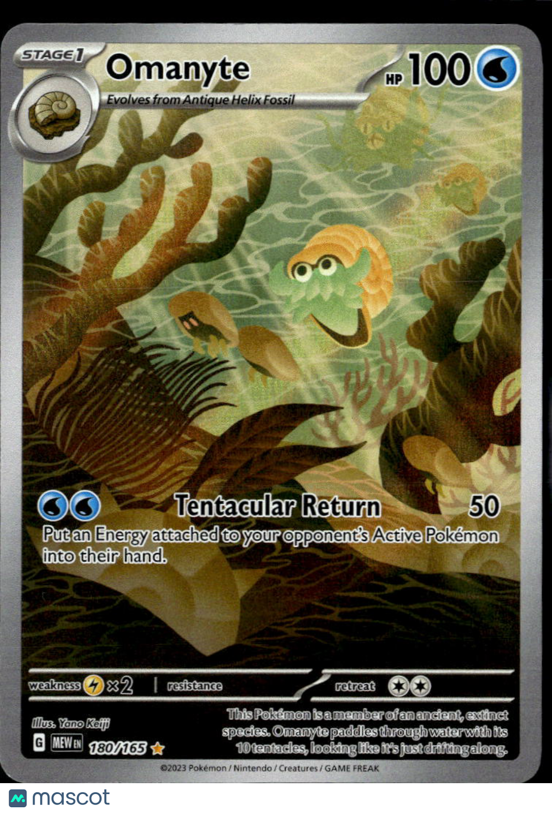 Omanyte 2023 Scarlet & Violet 151 Holo Secret Rare #180/165