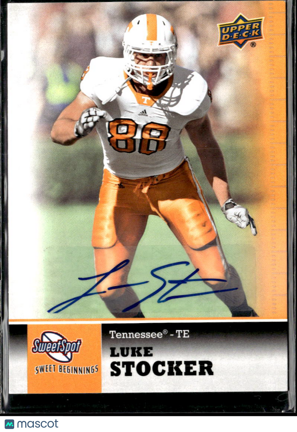 Luke Stocker 2011 Upper Deck Sweet Spot Auto Autograph RC Tennessee Volunteers
