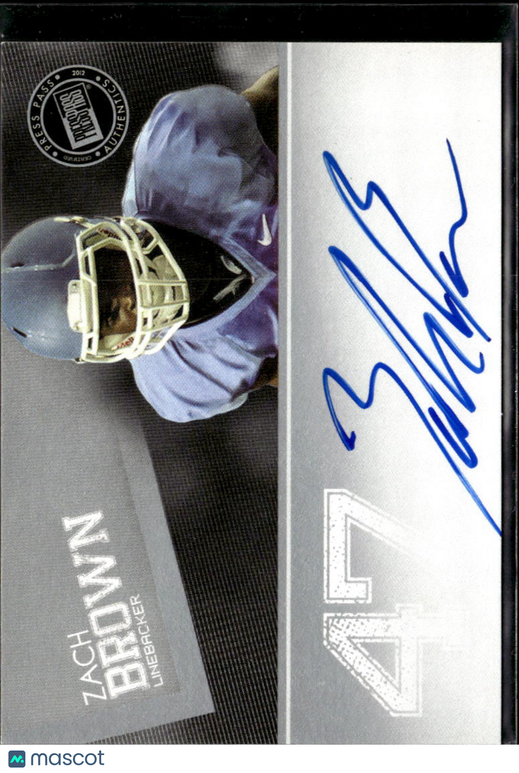 Zach Brown 2012 Press Pass Auto Autograph RC North Carolina Tar Heels