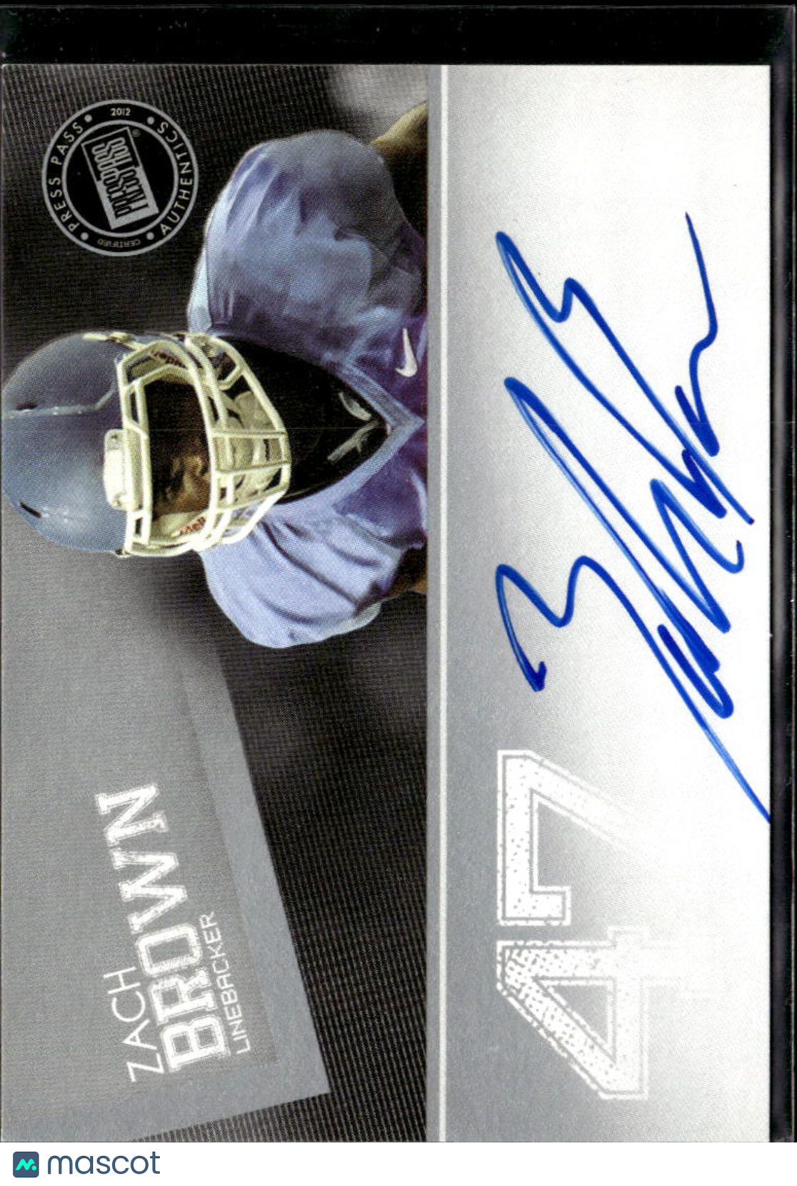 Zach Brown 2012 Press Pass Auto Autograph RC North Carolina Tar Heels