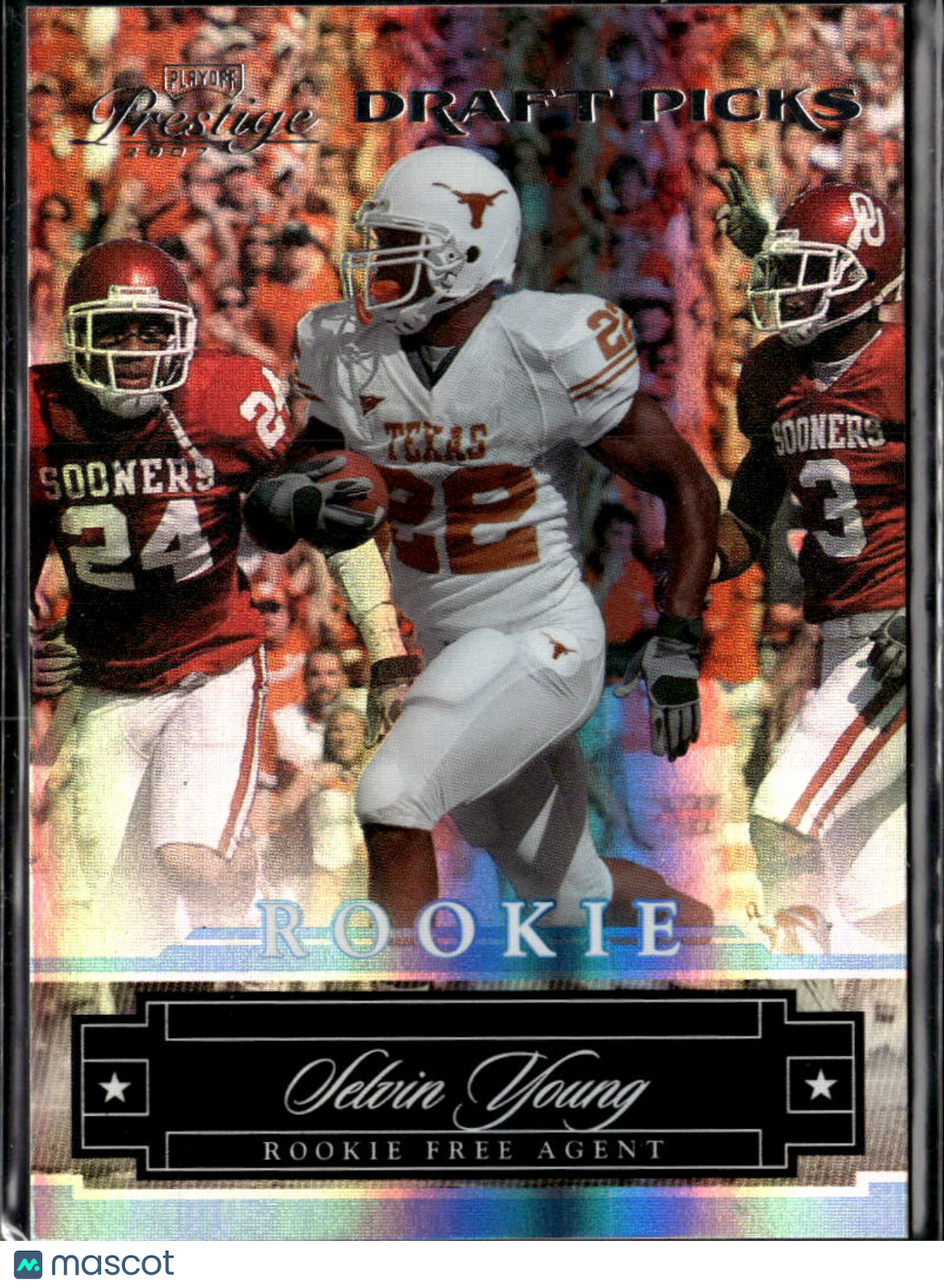Selvin Young 2007 Playoff Prestige Draft Picks RC 23/999 Texas Longhorns