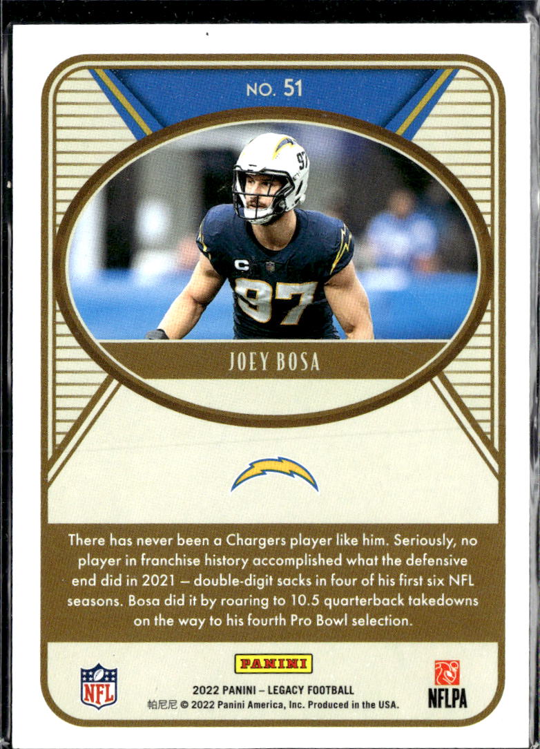 Joey Bosa 2022 Legacy Red /299 Los Angeles Chargers
